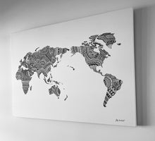 Load image into Gallery viewer, World Map Print on Canvas